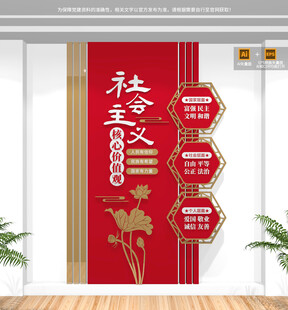竖版社会主义核心价值观文化墙