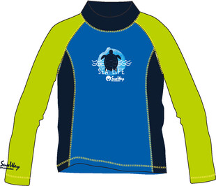 蓝黄拼色长袖潜水服