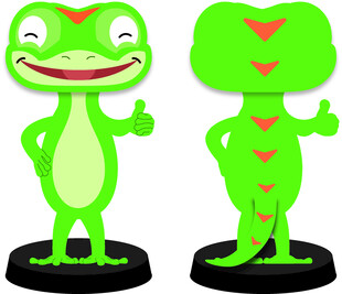 绿色卡通蜥蜴玩偶展示