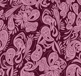 紫色佩斯利花纹图案