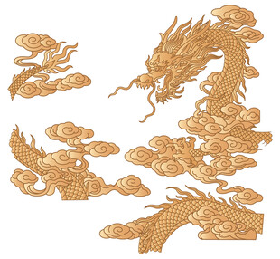 中式传统云龙纹装饰图案