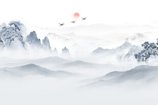 水墨山水背景墙