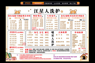 宠物美容价格表