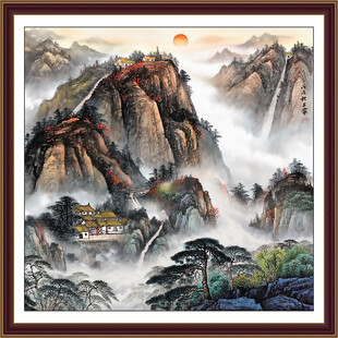 泰山国画山水 五岳独尊挂画 