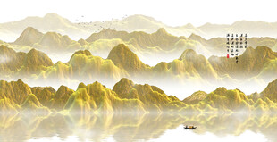 意境水墨山水画