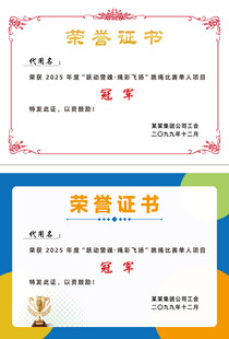 荣誉证书模板展示