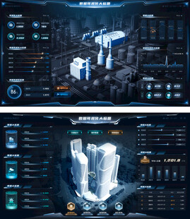 科技感数据可视化操作界面图片