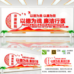 以德为魂廉洁行医医院文化墙