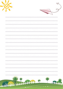 夏日田园风空白书写纸