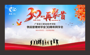 毕业30周年同学聚会签名墙背景