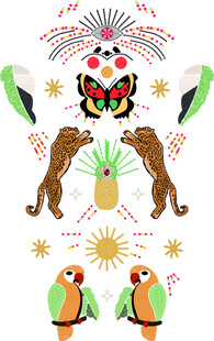 民俗风动植物图案设计