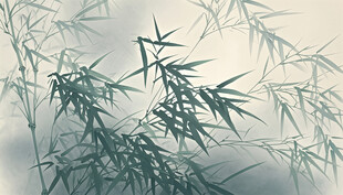 水墨竹叶
