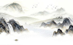 现代 新款简约山水 TIF分层