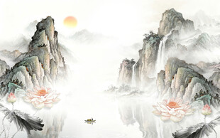 奢雅 爆款简约山水 TIF分层
