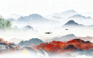 新款 新品意境山水 TIF分层