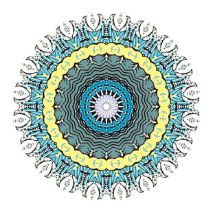 多彩圆形曼陀罗图案设计
