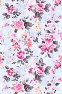 手绘水墨花紫色系