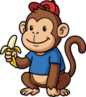 持香蕉的猴子吉祥物