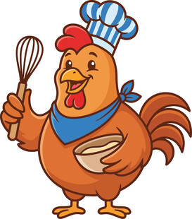 公鸡厨师手持打蛋器