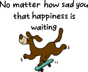 快乐小狗滑板前行