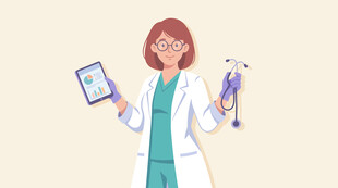 女医生手持医疗设备