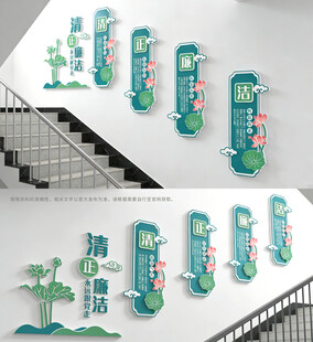廉洁楼梯文化墙