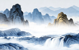 高端 意境山水新画 TIF分层