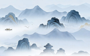 高档 意境山水新画 TIF分层