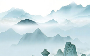 高雅 高档中式山水 TIF分层