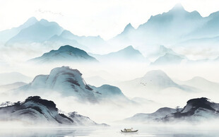 简约 高档中式山水 TIF分层