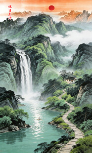 竖幅山水画