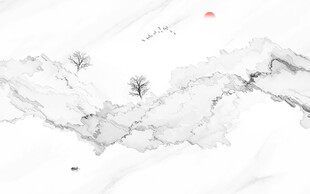 新中式壁画山水画电视背景墙