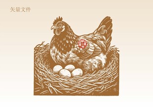 母鸡插画 鸡蛋素材