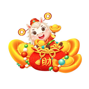 202招财萌马贺岁 金元宝相伴