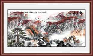 旭日东升壁画 旭日东升山水画