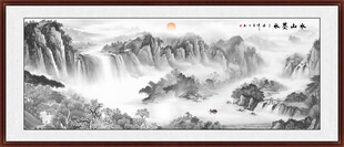 意境水墨山水背景墙