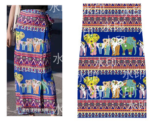 民族风动物图案布料展示