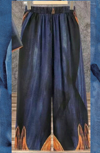 定位花  蓝色  裤子  