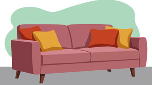 时尚简约舒适沙发插画