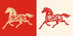 马剪纸窗花