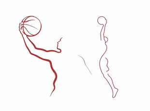 篮球运动员投篮动态线条图
