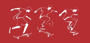 滑板运动者的动感瞬间