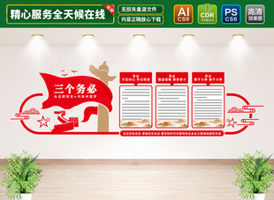 三个务必党建文化墙