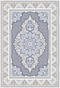 优雅蓝白花纹地毯图案