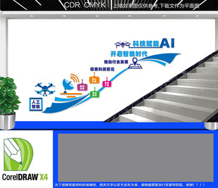 AI人工智能科技楼梯文化墙