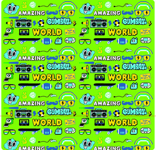 绿色卡通图案无缝背景图