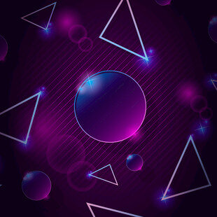 紫色几何光影梦幻矢量背景图