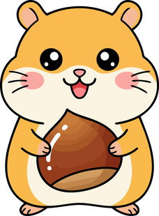 抱栗子的小仓鼠