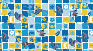 蓝黄方块图案卡通