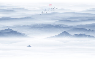 意境水墨山水装饰画壁画